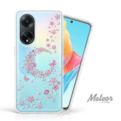 Meteor OPPO A98 5G 奧地利水鑽彩繪防摔殼 - 櫻月