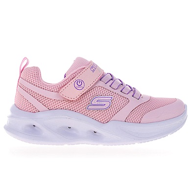 skechers sola glow [303715lltpk] 中大童 女童 休閒鞋 燈鞋 緩震 透氣 舒適 穿搭 粉