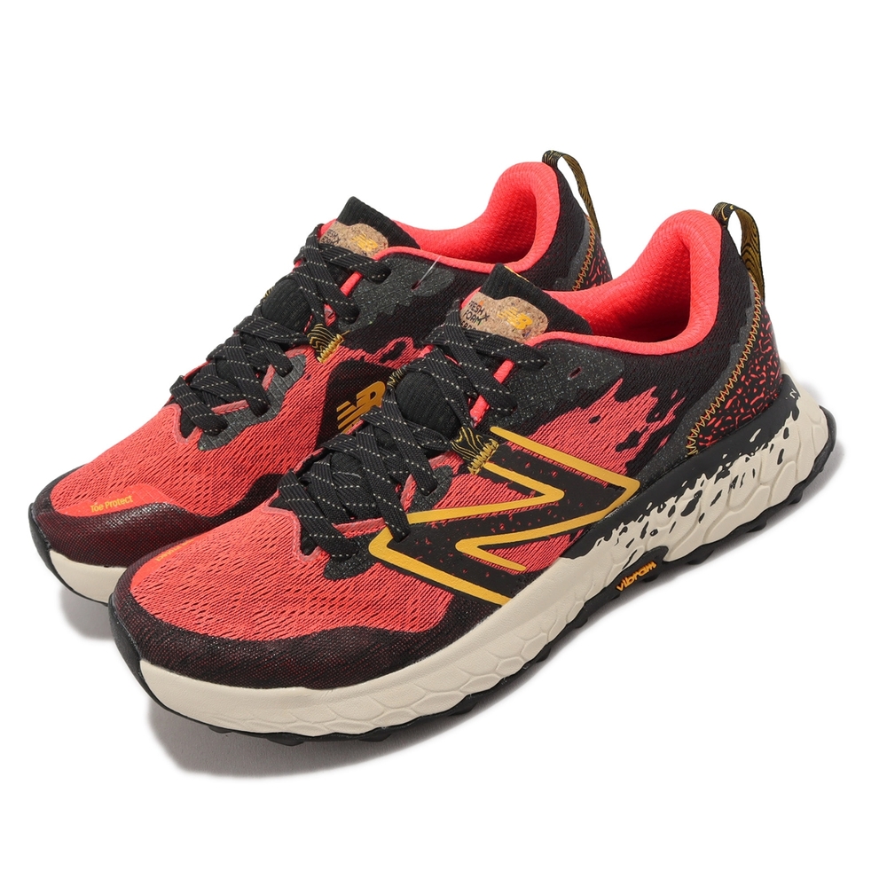 New Balance 越野跑鞋 Hierro V7 2E 寬楦 男鞋 黑 紅 全地形 黃金大底 緩震 NB 紐巴倫 MTHIERN7-2E