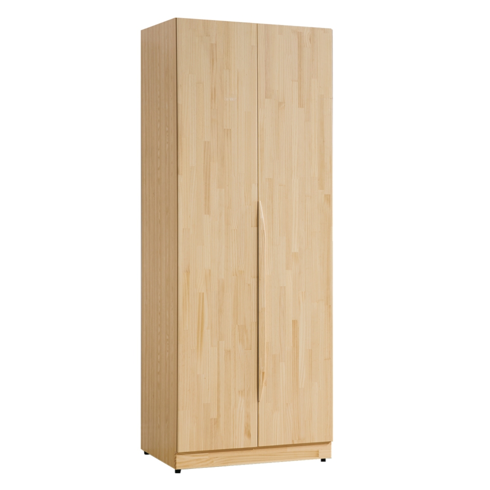 文創集 方斯實木2.5尺二門內單抽衣櫃-76x57x201cm免組