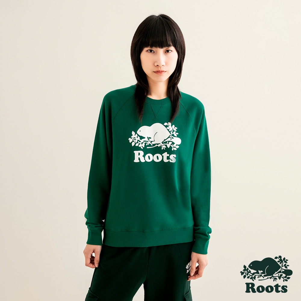 Roots 女裝- ORIGINAL圓領上衣-綠色