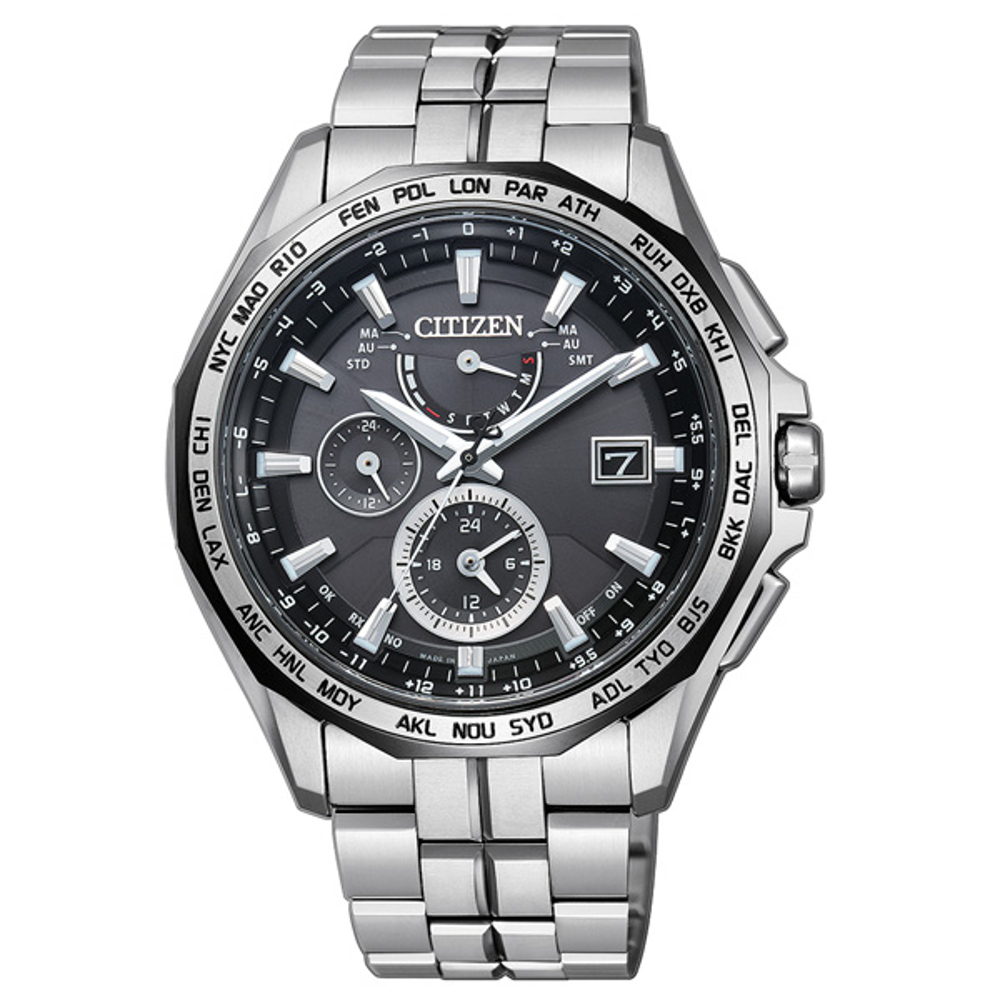 CITIZEN Eco-Drive 航空地堡時尚電波腕錶(AT9096-57E)