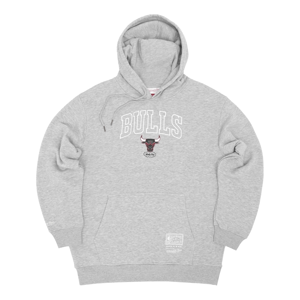 Mitchell Ness 長袖 NBA 男款 灰 Chicago 芝加哥 公牛 連帽 帽T MNHO008CB