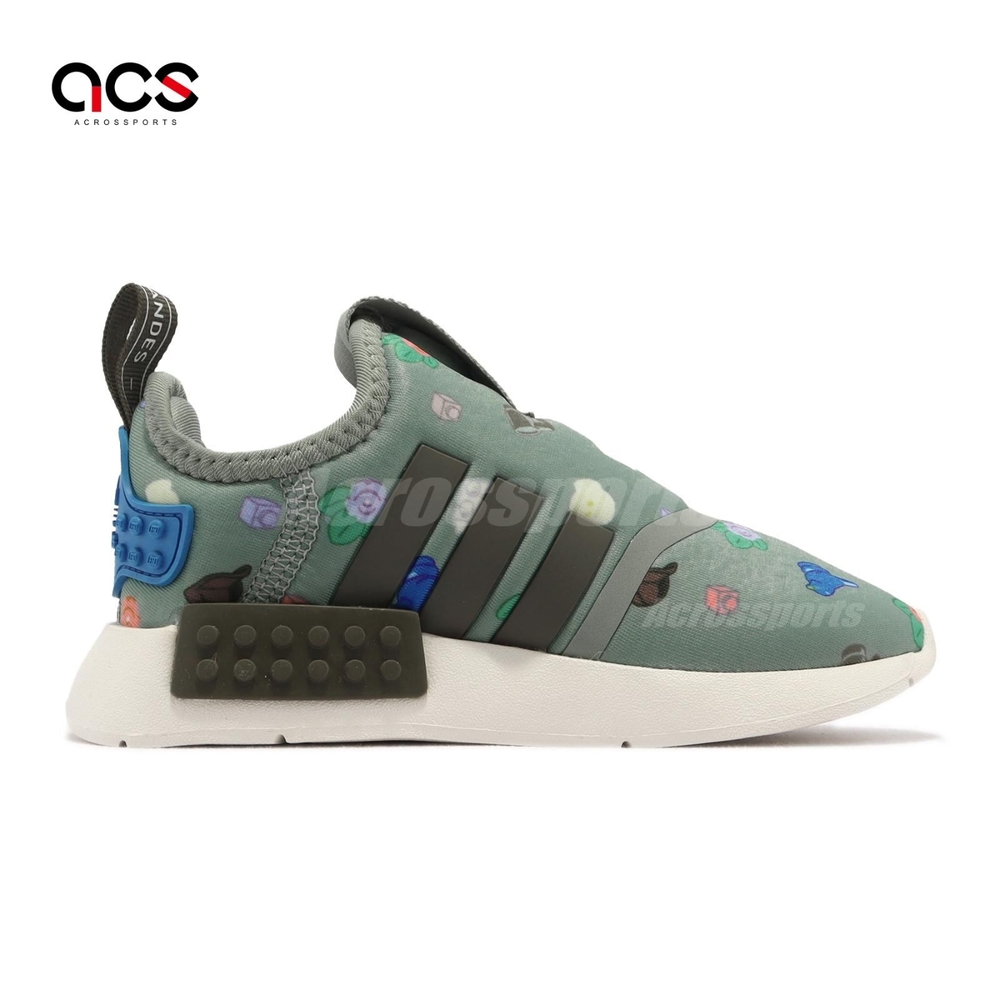 adidas LEGO X NMD 360 I 綠白童鞋小童聯名襪套式三葉草愛迪達IF2171