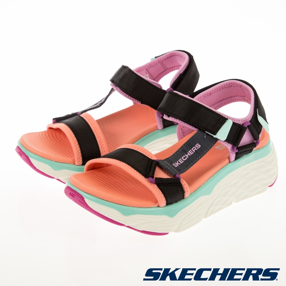 SKECHERS 健走鞋 女健走系列涼拖鞋 MAX CUSHIONING SANDAL-140125BKMT