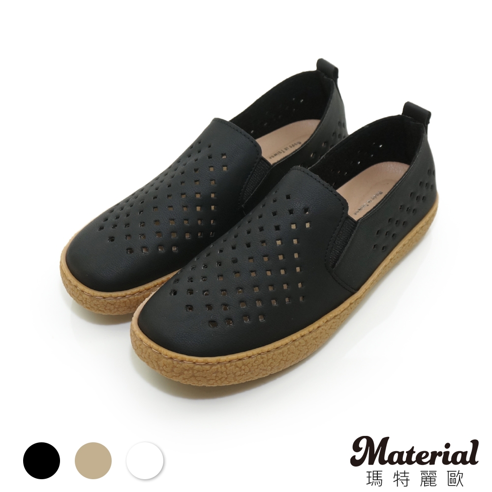 Material瑪特麗歐 MIT 包鞋 菱形鏤空懶人鞋 T99001
