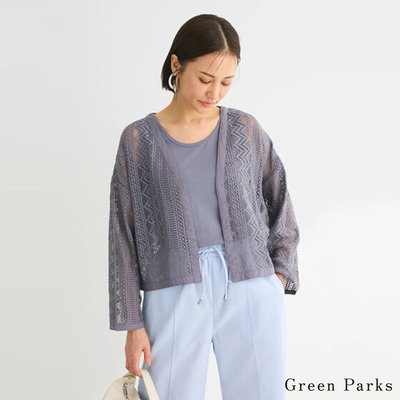 Green Parks 【SET ITEM】蕾絲開襟衫+背心