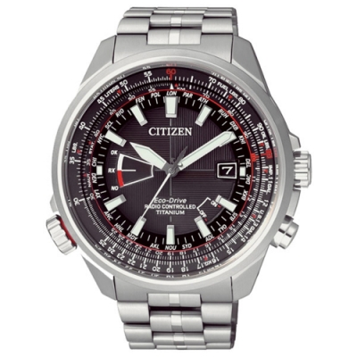 CITIZEN Eco-Drive 浮華爵士鈦金屬光動能腕錶-銀-CB0141-55E-49mm