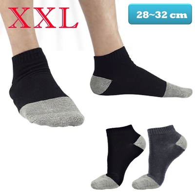 本之豐 XXL超加大尺碼竹炭除臭吸汗抗菌休閒襪 短襪 12雙