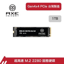 AXE MEMORY Elite Internal SSD 1TB Gen4 PCIe NVMe M.2 2280 固態硬碟