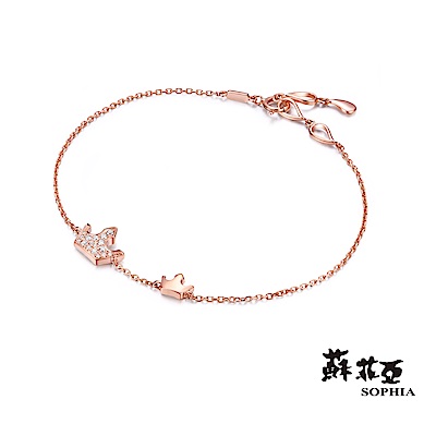 蘇菲亞SOPHIA 鑽石手鍊 - 小皇冠玫瑰金鑽石手鍊