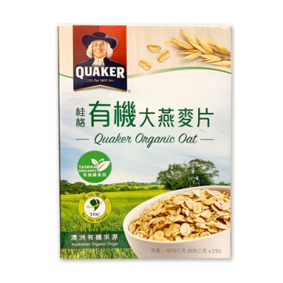 Quaker桂格 有機大燕麥片 935公克 X 2入