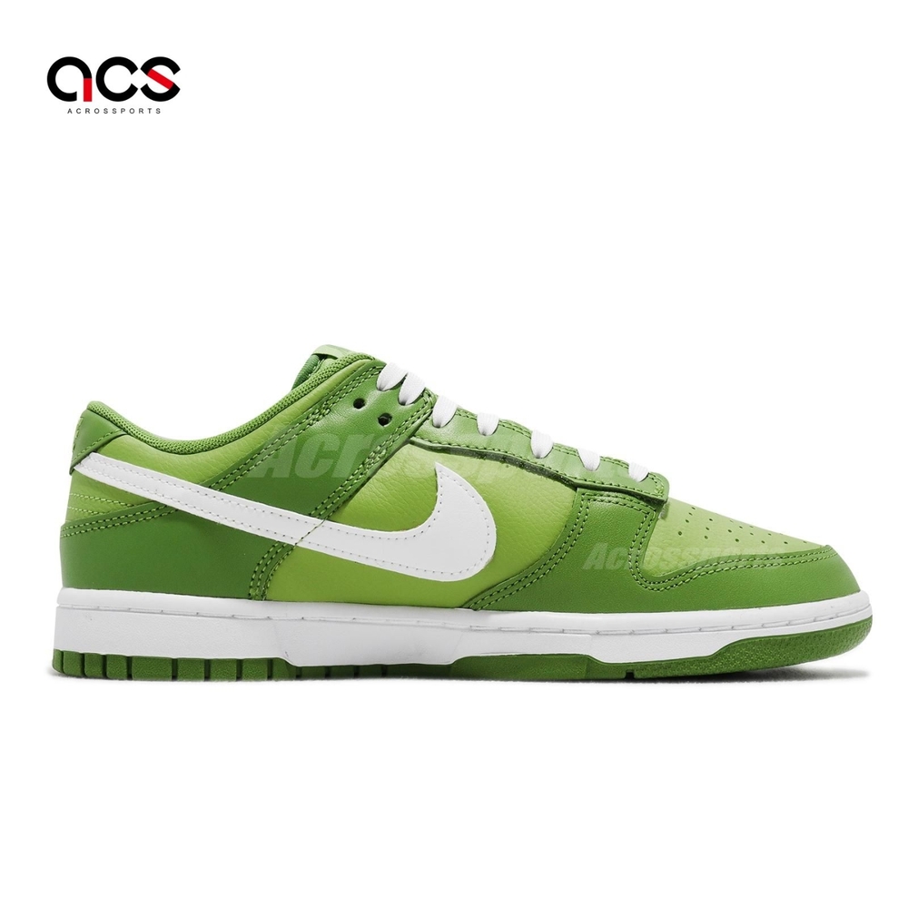 Nike 休閒鞋Dunk Low Retro 男鞋綠白Chlorophyll 葉綠素皮革低筒DJ6188