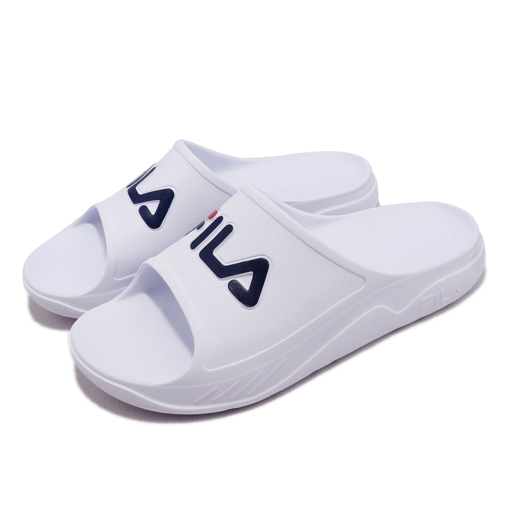 Fila 拖鞋 Plumpy Slide 白 藍 男鞋 防水 輕便 經典 基本款 斐樂 4S334W113