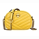 TORY BURCH KIRA CHEVRON 金色雙T LOGO絎縫設計羊皮拉鍊斜背相機包(金黃) product thumbnail 1