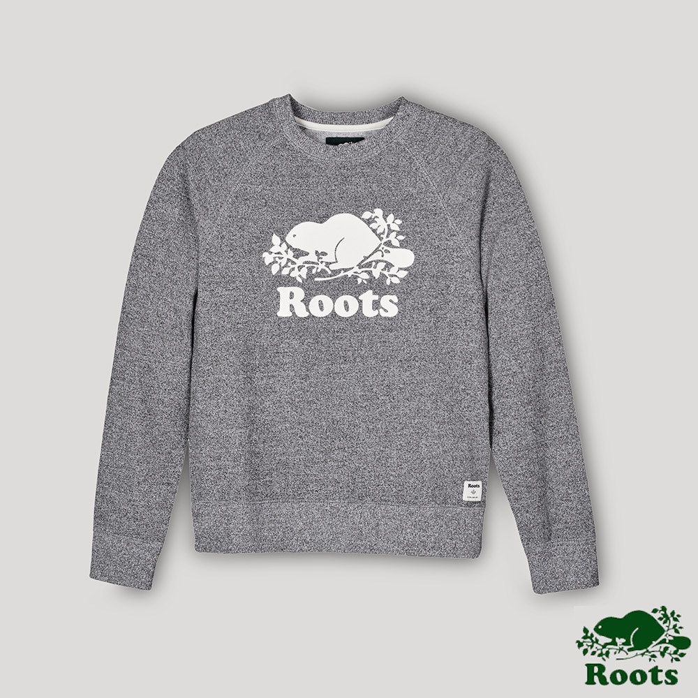 Roots 女裝- 經典海狸LOGO圓領上衣-灰色 product image 1