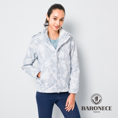 BARONECE 百諾禮士休閒商務 女裝 兩件式鋪棉迷彩連帽夾克外套-白色(2206781-90)