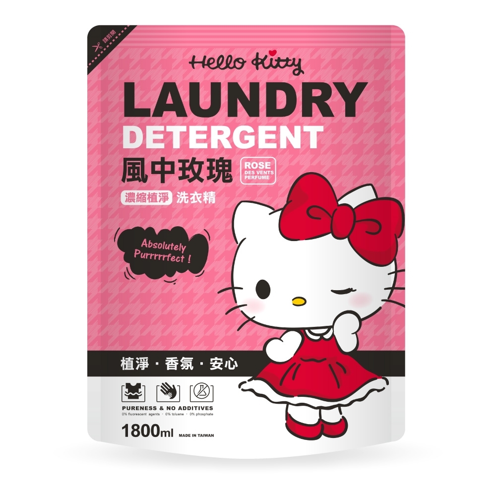 HELLO KITTY 風中玫瑰香水洗衣精(1800ml補充包)