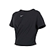 NIKE 女短袖T恤-DRI-FIT 訓練 上衣 慢跑 反光 短版 DD4922-010 黑銀 product thumbnail 1