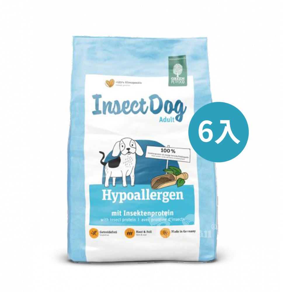 Green Petfood 德國綠自然 昆蟲蛋白 無穀低敏成犬飼料 900g 6包 (皮膚毛髮健康 狗飼料 寵物飼料 狗乾糧 環保 綠色食品 減碳)