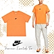 Nike 短袖 NSW 短T 男女款 橘 黑 寬鬆 落肩 重磅 純棉 刺繡 上衣 小LOGO DN5241-886 product thumbnail 1