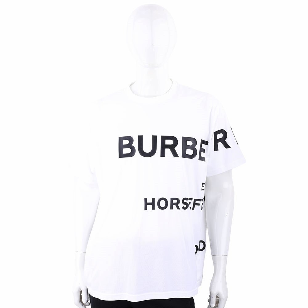 BURBERRY Horseferry 印花棉質白色寬鬆短袖TEE T恤(男/女可穿) | 精品 