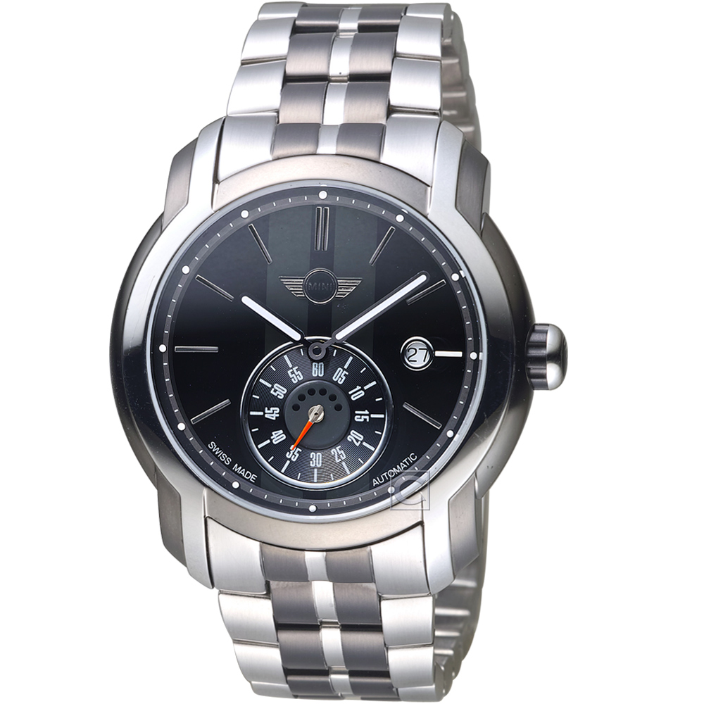 MINI Swiss Watches Cooper復古賽車機械錶(MINI-101E)-灰