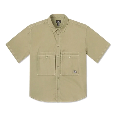 Converse Wordmark Utility Shirt 男款 綠色 襯衫 短袖 10026433-A02