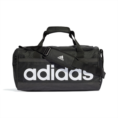 Adidas Linear Duffel M 黑色 大Logo 運動 旅遊 手提 背帶 健身包 HT4743