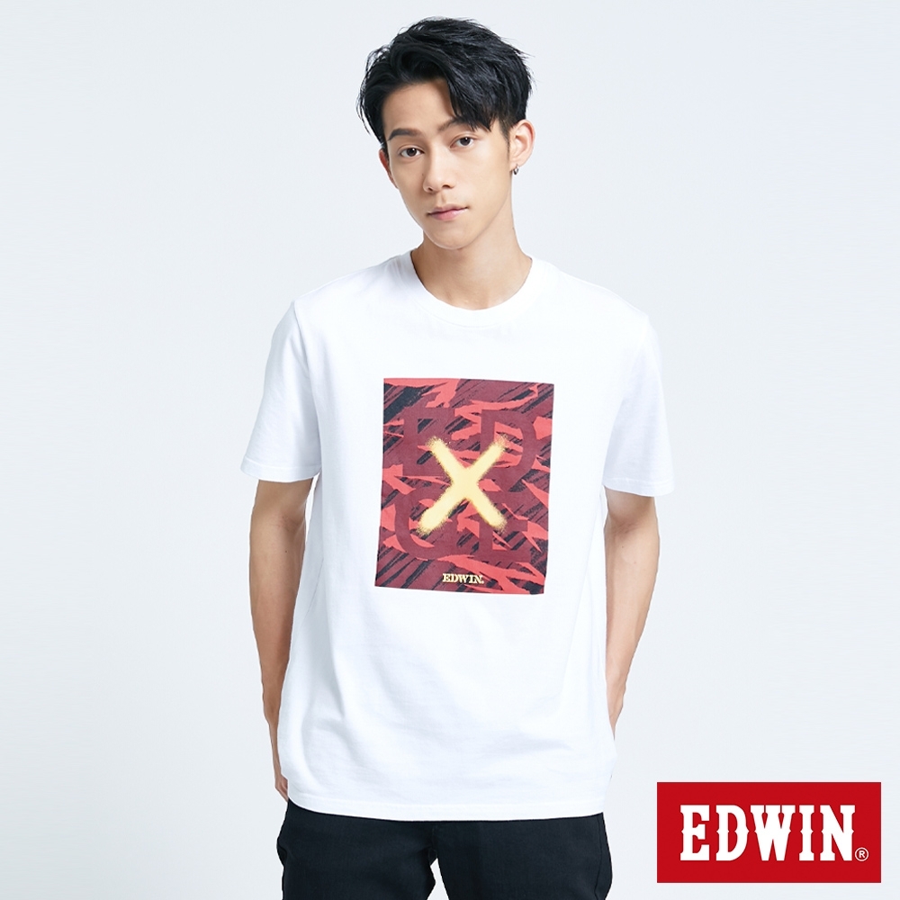 EDWIN EDGE 塗鴉 短袖T恤-男-白色