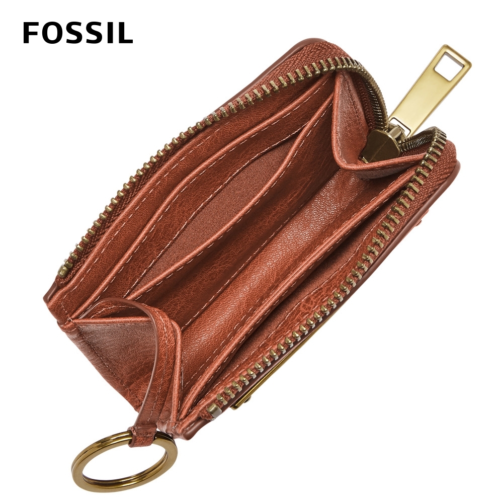 FOSSIL Liza 輕巧拉鍊零錢夾-咖啡色SL6406200 | 中夾/短夾| Yahoo奇摩