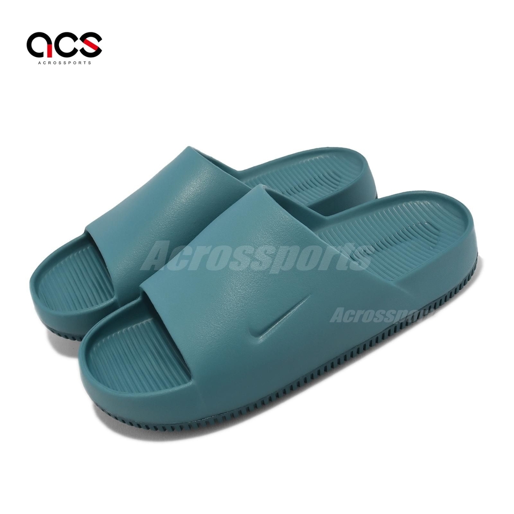 Nike 拖鞋Calm Slide 男鞋綠微厚底麵包拖一片拖運動拖鞋FD4116-300