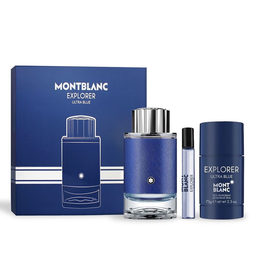 MONTBLANC 萬寶龍 探尋藍海淡香精禮盒(淡香精100ml+7.5ml+體香膏75g)-香水公司貨