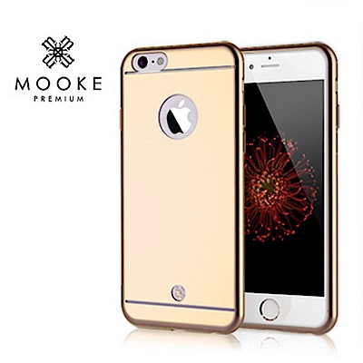 Mooke iPhone 6/6S(4.7)電鍍TPU保護殼-香檳金