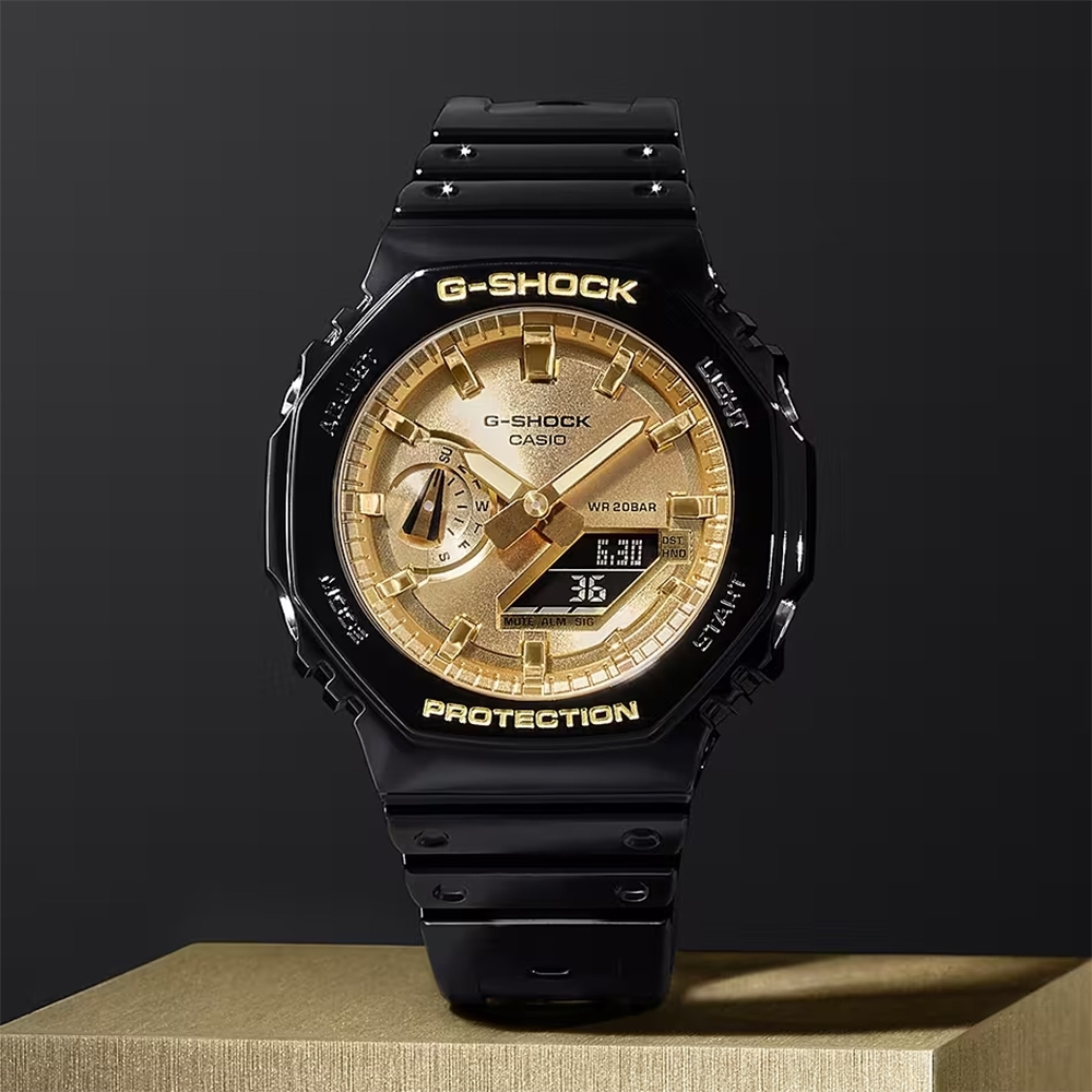 CASIO 卡西歐 G-SHOCK 2100八角金屬光手錶 送禮首選 GA-2100GB-1A