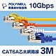 POLYWELL CAT6A 超高速乙太網路線 S/FTP 10Gbps 3M product thumbnail 1