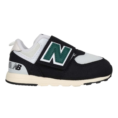 NEWBALANCE 男女小童復古慢跑鞋-WIDE-574系列 N字鞋 寬楦 NW574RBG 黑白綠