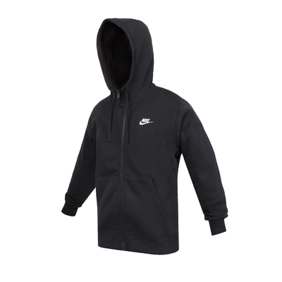 nike 男內刷毛連帽外套-休閒 連帽外套 保暖 上衣 bv2646-010 黑白