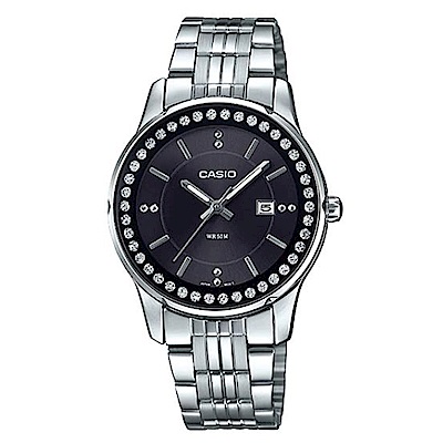 CASIO 沉穩內斂氣質靚女不鏽鋼錶-黑面(LTP-1358D-1A)/32mm