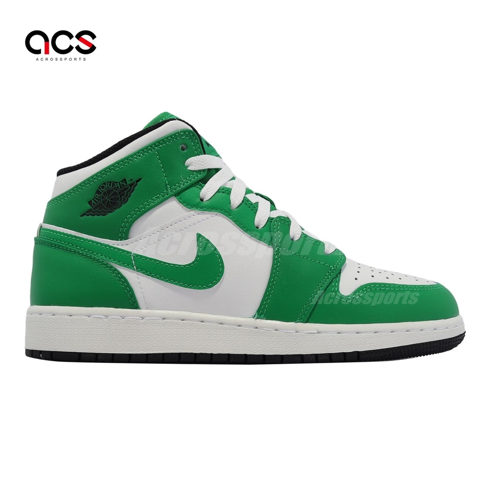 Nike Air Jordan 1 Mid GS 大童鞋女鞋綠Lucky Green AJ1 喬丹DQ8423