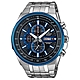 CASIO EDIFICE系列 高速轉移三眼賽車腕錶-藍框黑x銀-EFR-549D-1A2VUDF product thumbnail 1