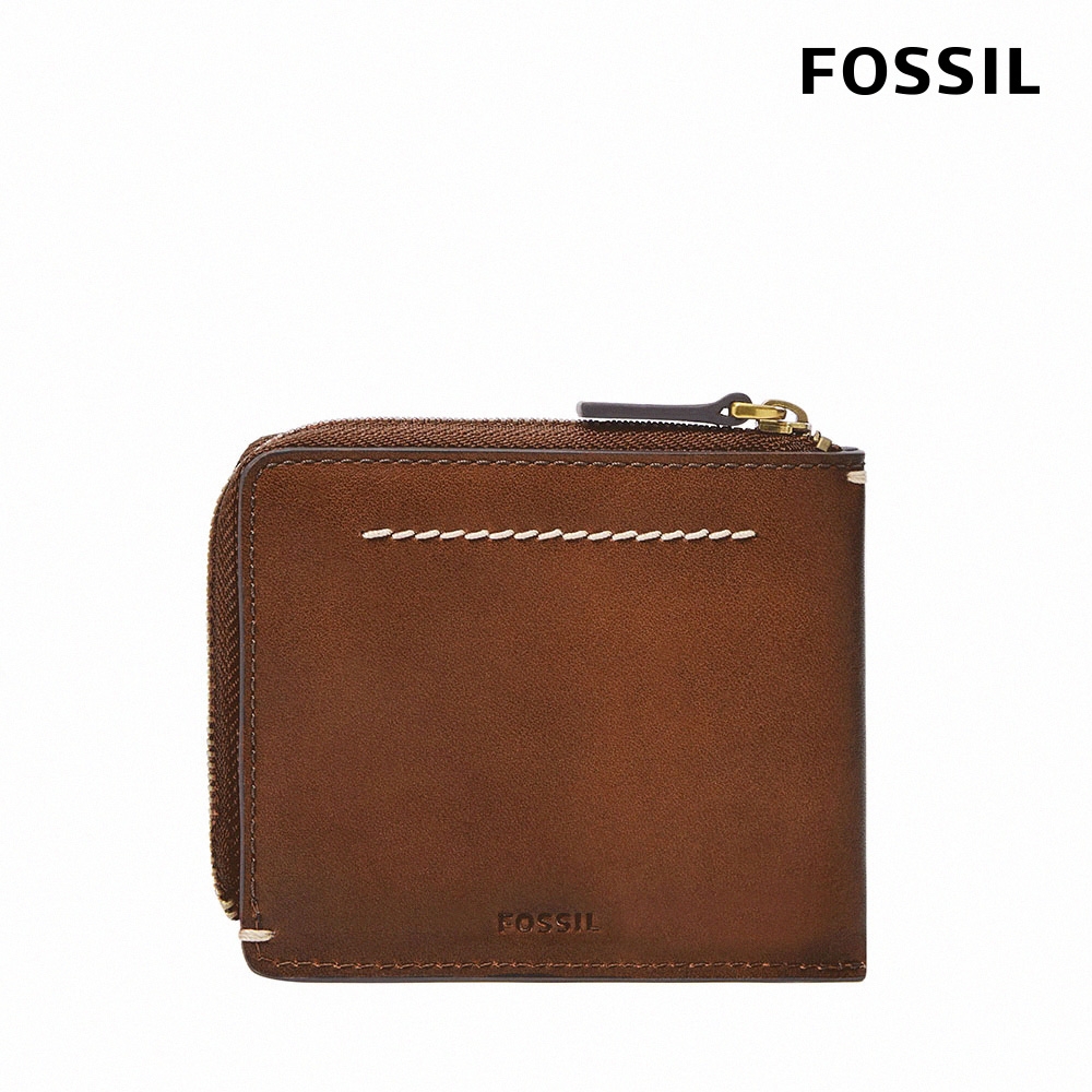 FOSSIL Westover 真皮拉鍊L型卡片夾包2件組-咖啡色ML4594210 | 中短夾