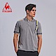 le coq sportif 法國公雞牌雙色線條印花短袖POLO衫 男-灰 product thumbnail 1