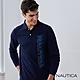 Nautica男裝 品牌文字LOGO漸變印花長袖POLO衫-深藍 product thumbnail 1