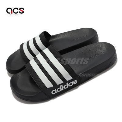 adidas 拖鞋 Adilette Shower 套腳 男女鞋 愛迪達 基本款 舒適 輕便 情侶穿搭 黑 白 GZ5922