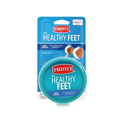 美國O Keeffe s歐肌膚-Healthy Feet戶外露營乾冷氣候足部保養濃縮型護足霜91g罐(藍色罐)深層滋潤,鎖水保濕,改善粗糙