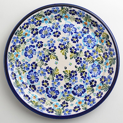 波蘭陶 青藍夏日系列 圓形餐盤 25cm 波蘭手工製