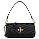 TORY BURCH  Kira 金 TB logo 縫衍紋皮革手提兩用包(黑)小款 product thumbnail 1