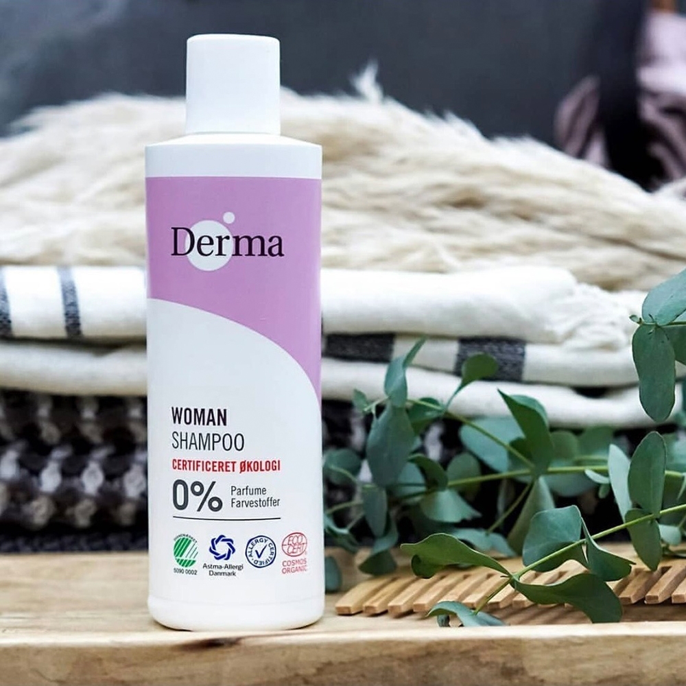 Derma 女性有機柔順洗髮露 - 250ml/瓶 母嬰 敏感 體質 過敏 肌膚 新生兒 幼兒 保養 丹麥 有機 孕婦