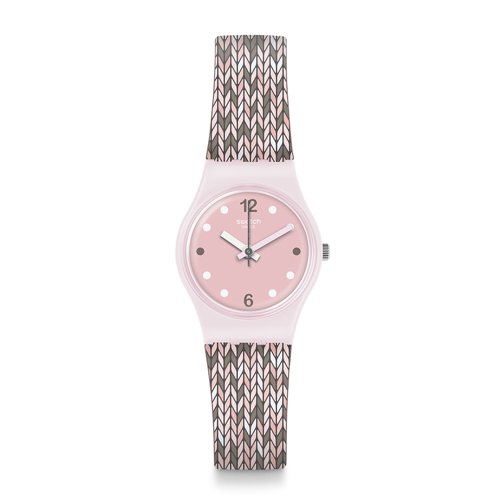 Swatch TRICO PINK 柔美針織手錶